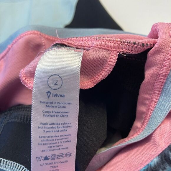 Ivivva Lululemon Logo Active Workout Tank Girls Size 12 Multicolor - Picture 2 of 8